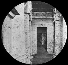 Interior of the Temple of Dendera, Egypt, circa 1890