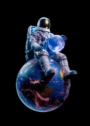 Astronaut Holding Blue Moon