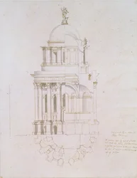 Elevation, Cross-Section and Plan of an Unrealised Baptistery for St. Paul