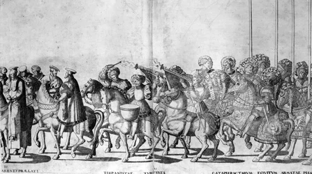 Plate 30 and 31 of the Entry of Pope Clement VII and Emperor Charles V into Bologna on 24 February 1530, published c.1530