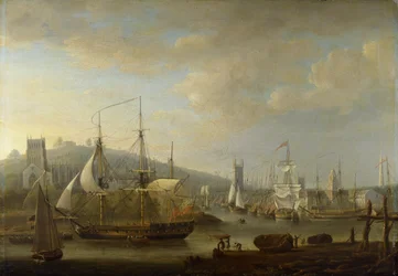 View of Bristol Harbour showing the Cathedral