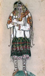 Costume of a Russian Peasant Girl, from Strawinsky