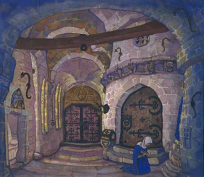 In the Monastery. Stage Design for the Opera Sister Beatrice by A. Davydov
