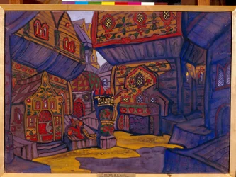 The Court of Prince Vladimir Galitsky. Set Design for the Opera 