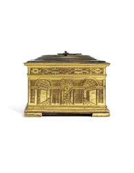 Elizabeth I Engraved Striking Horizontal Table Clock
