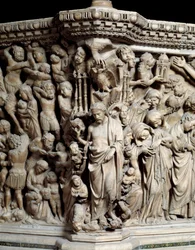 Gothic Art: Jesus Crushes the Vices (detail)
