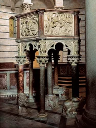 Marble Pulpit of a Church, in the Baptistery of Pisa