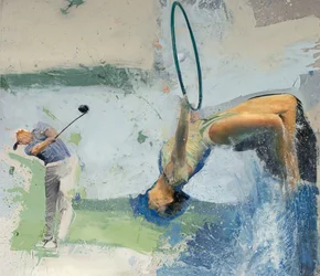 Golfer with diver and hoop, 2023