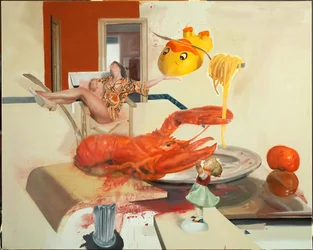 Woman with lobster