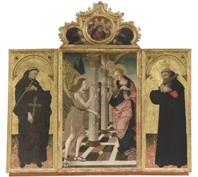 Annunciation between Saints Giovanni Gualberto and Benedetto, c.1500-05