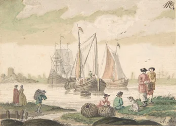 Seascape with Seven Figures and a Dog