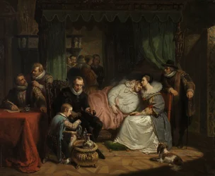 Prince William I nursed by his Wife Charlotte de Bourbon after the Abortive Attempt on his Life by Jean Jaurequi in Antwerp in 1582