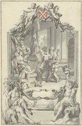 Allegory of the Silk Industry in Amsterdam with the Maiden of the City Receiving Bales of Silk