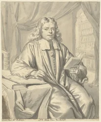 Portrait of Dr. Hugo van der Helst in a Study Room