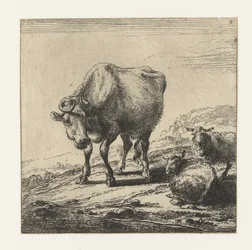 Cow and Two Sheep (Cows series)