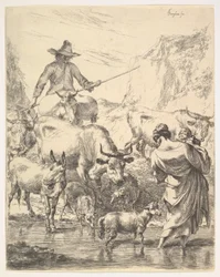 The Flock Crossing the Stream