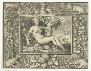Element Earth as a Naked Woman with Cornucopia (The Four Elements series)