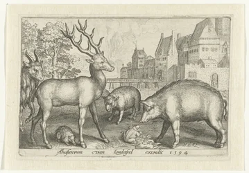 Hert, Egel, Schaap, Kikker en Varken (Animalivm Qvadrvpedvm, Dieren in Landschappen)