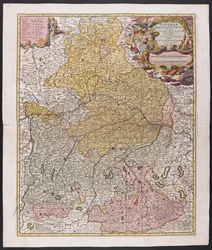 Map of Bavaria, Nicolaes Visscher, cartographer, Around 1730