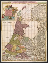 Map of Holland, Showing Settlements, Marshes, Woodlands, Hills, Roads, Rivers and Other Geographical Features, c.1710