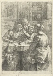 Three Old Women Eating at a Table