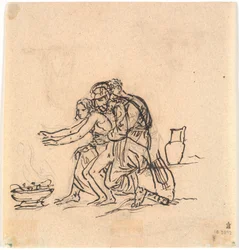 Anacreon and Amaryllis Warming Their Hands Over a Basin