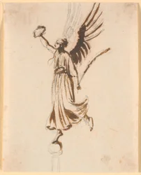 A Winged Victory with Laurel Wreath
