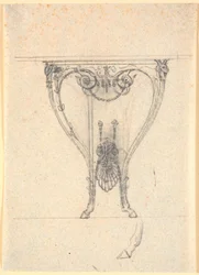 A Console Table with Curved Goat Legs