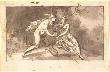 Hermes Teaching a Young Man (Apollo?) to Play the Flute