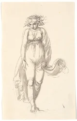 Female Figure Facing Forward, with Clothes Pressed as if by Wind