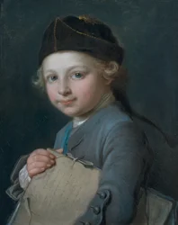 Portrait of a young boy with a Portfolio