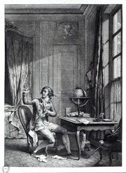St. Preux Receiving the Portrait of Julie, illustration from 