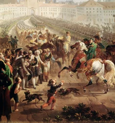 The French Army, commanded by Napoleon Bonaparte, entering Munich on 24 October 1805 (detail)