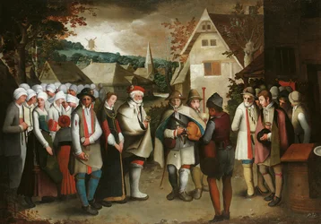 A Wedding Procession Through a Town