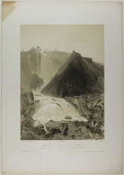 Terni: Marble Falls, plate twenty from Monumental and Picturesque Italy