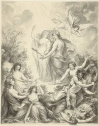 Allegory in which Faith Guides a Man on the Right Path