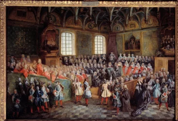 Lit of Justice held by the majority of King Louis XV in the Grand Chamber of the Parliament of Paris on February 22