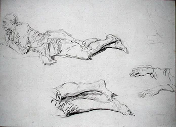 Study of a man lying on the ground