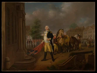 General Humphreys Delivering the Standards Taken at Yorktown to Congress Hall (Philadelphia)