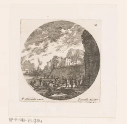 Cityscape with Moored Rowboat