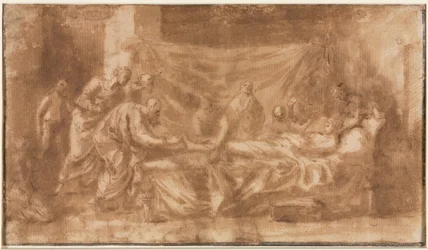 Extreme Unction (recto); Three Heads and Other Sketches (verso)