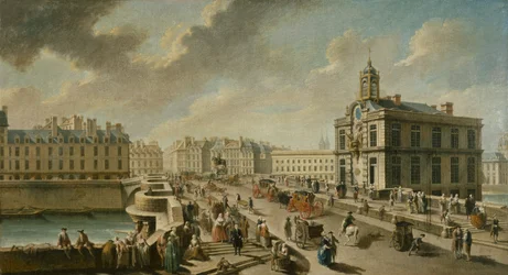 Pont-Neuf and the Samaritaine Pump, seen from the Quai de la Mégisserie