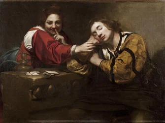 Sleeper Awakened by a Young Woman with a Lit Wick