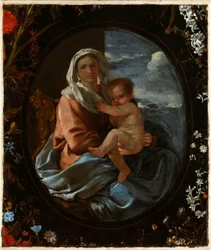 Virgin and Child in a Garland of Flowers