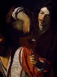 Servant pouring wine (detail)