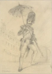 Soldier Holding a Parasol