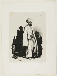 Standing Turk, plate eleven from Ink Sketches by Charlet