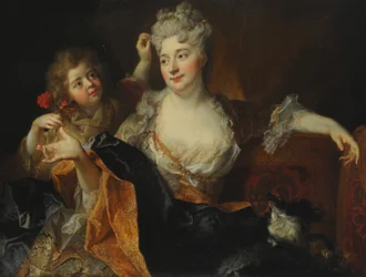 Portrait of Marguerite-Elisabeth Forest of Largilliere and her son Nicolas, c.1712