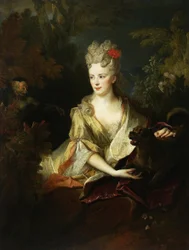 Portrait of a Lady with a Dog and a Monkey