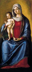 Madonna and Child, Central Panel of Triptych with Madonna and Child, St. Albert and St. Sebastian